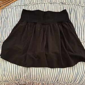 Aerie Offline Black Ribbed Tennis Skirt